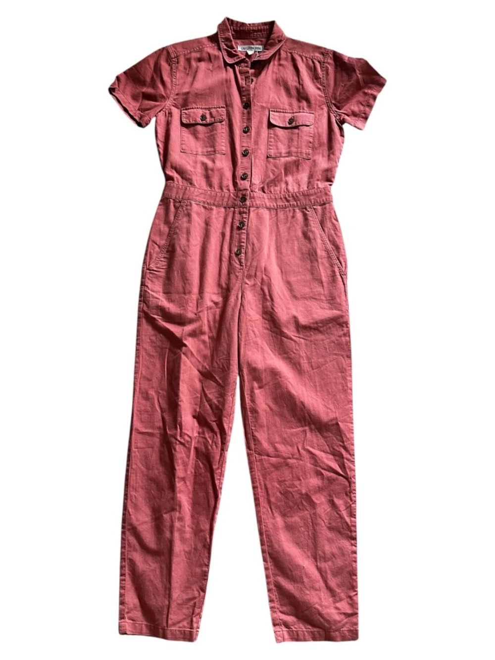 Outerknown S.E.A. Jumpsuit Mineral Red Women's Size Small Short Sleeve NWT - Picture 3 of 8